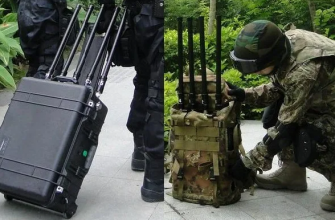 На фото рюкзак глушилки Подавителя БПЛА 300w требуемый военным на специальную операцию.